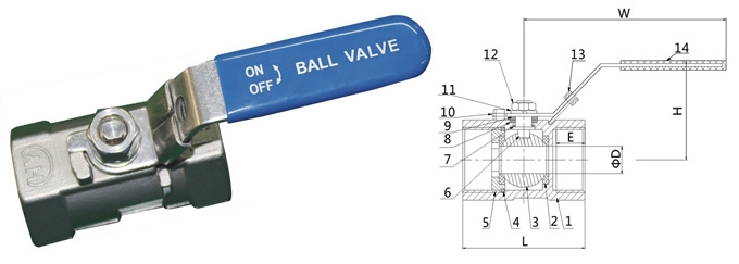 1PC ball valve