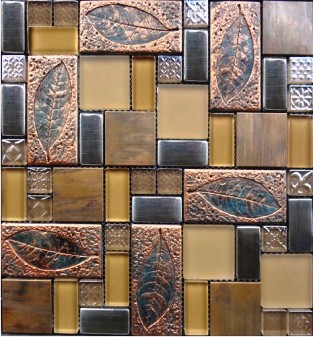 Reminiscent antique leaf pattern mosaic tile