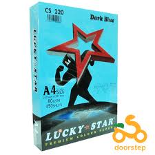 LUCKY STAR PAPER 80GSM COLOUR 450 SHEETS /REAM.5 /BOX  $2.00USD