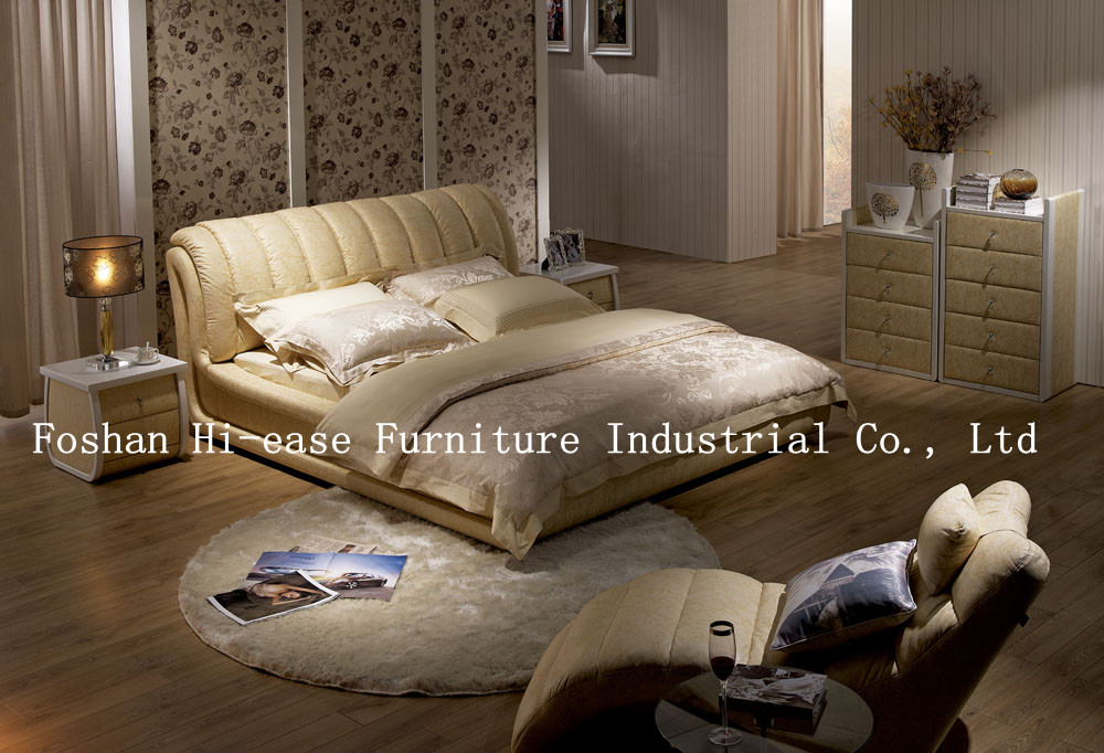 Современный кожаный кровать (HP246)