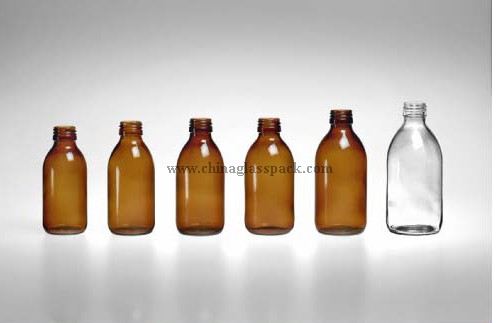 moulded glass bottle(for syrups DIN Pp28mm)