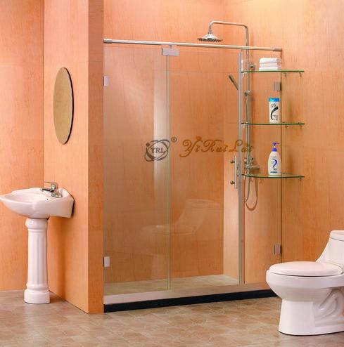 one fixed two linked sliding doors shower screen shower room