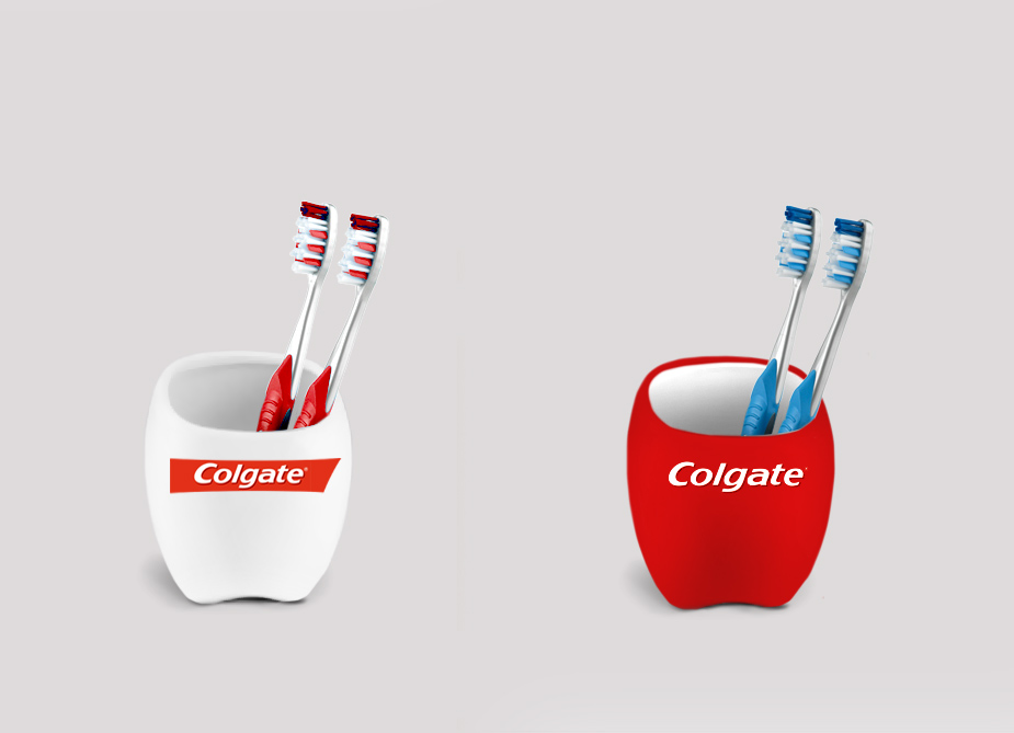 Tooth shaped cup Colgate