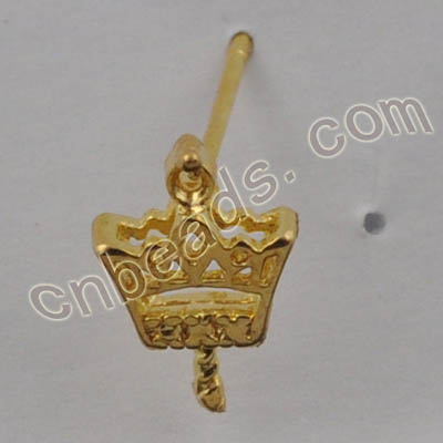 metal crown ear stud wholesale from China beads factory