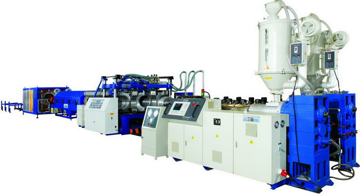 PE-PVC Large Caliber Double Wall Corrugated Pipe Production Line  