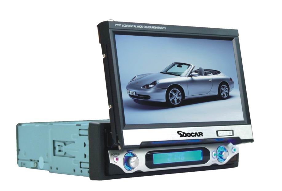7 inch One Din In-dash Motorized TFT-LCD Monitor/DVD