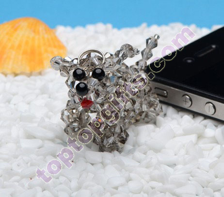 crystal 4 mm bicone 3d beaded cattle iphone4s charm