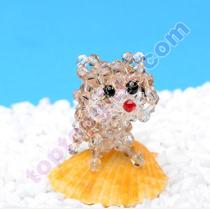 4mm bicone crystal 3d beaded lucky dog charm iphone5 ornament 
