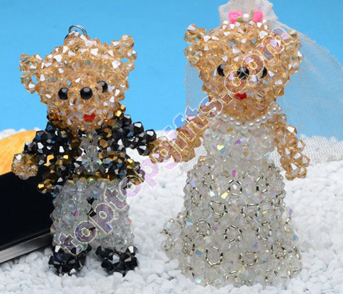 4mm bicone crystal diy beaded wedding Teddy bear charms