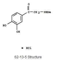 Adrenalone в CAS хлоргидрата нет: 62-13-5