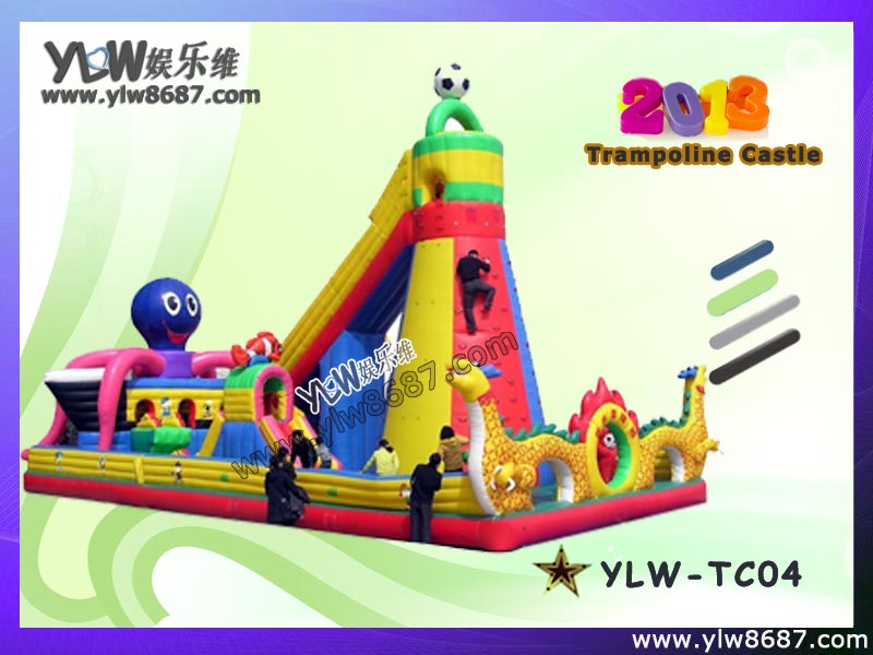 0.55mm PVC Tarpaulin Inflatable Trampoline and Climber for Outdoor Amusement