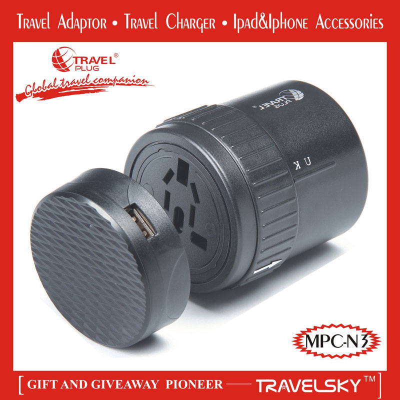 Special Corporate Gift--Universal World Travel Adaptor with USB Port Suitable for All USB Devices(MPC-N3)