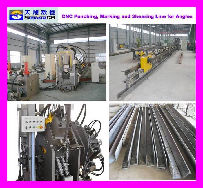 CNC Angle Line For Punching Shearing And Marking In Tower Industry
