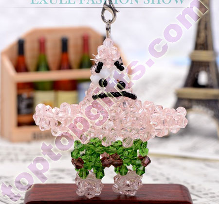 handmade beaded Patrick Star crystal cartoon charm