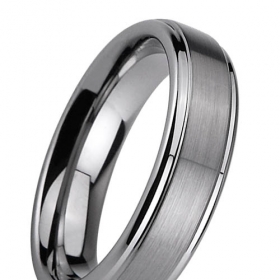 Tungsten Ring brushed & polished shiny 