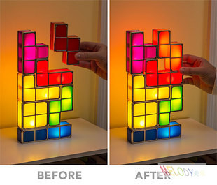 Тетрис DIY светодиодные лампы ночь свет светодиодные игрушки для украшения дома / офиса 