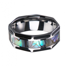 wholesale fashion jewelry Tungsten ring shell inlaid 