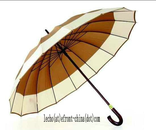 65cmx16k, Straight Manual Wooden Umbrella 