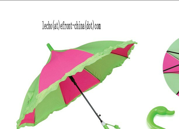 17 Inches Solid Kids\' Umbrella with Border Edge