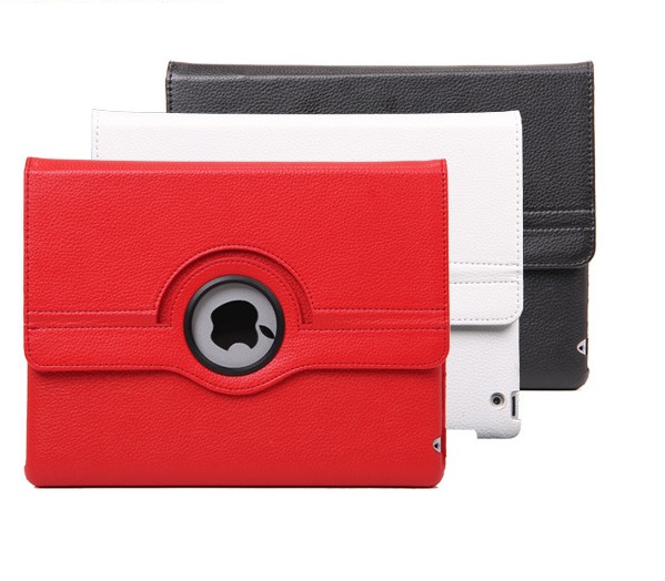360 degree rotating PU leather case for IPAD 3
