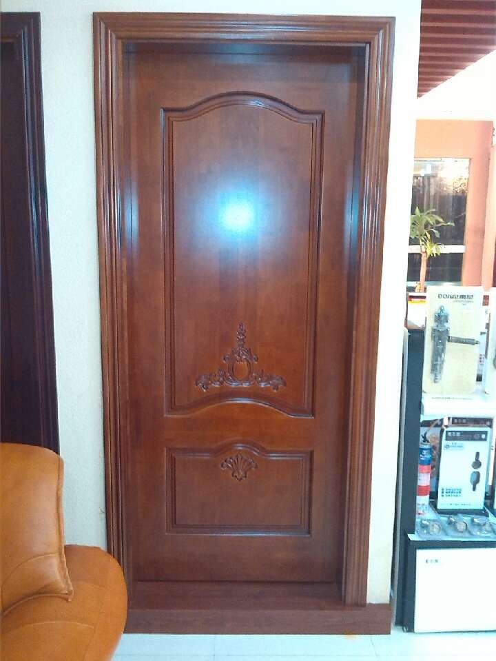Solid wood door with pattern  fingerwood material also can be made  in professional 