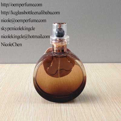 round perfume glass bottle with cap