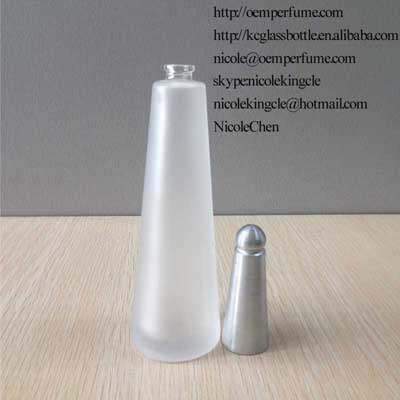 tower shape perfume glass bottle with cap