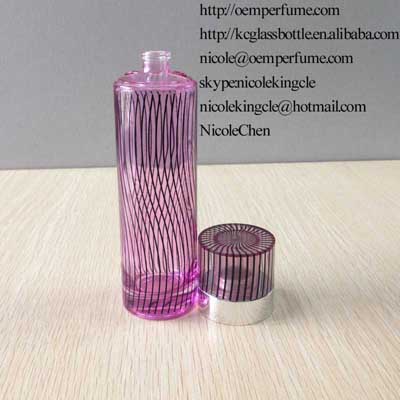 screw printing perfume glass bottle with cap