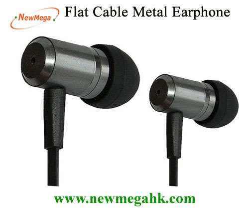 Flat Cable Metal Earphone for Iphone