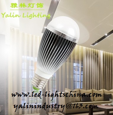 7W E27 LED bulb light, high power energy efficient lamp, super brightness interior lighting