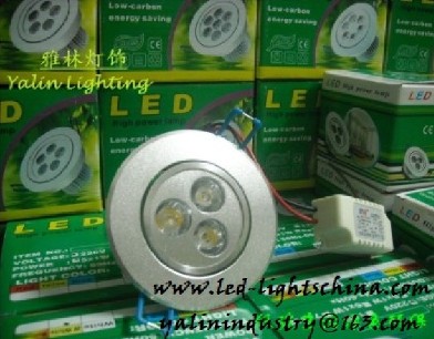 3W LED ceiling spotlight, adjustable LED downlight, energy saving high lumen light, indoor lamp