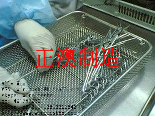 stainless steel 304 316L  Sterilizing Tray Of Wiremesh