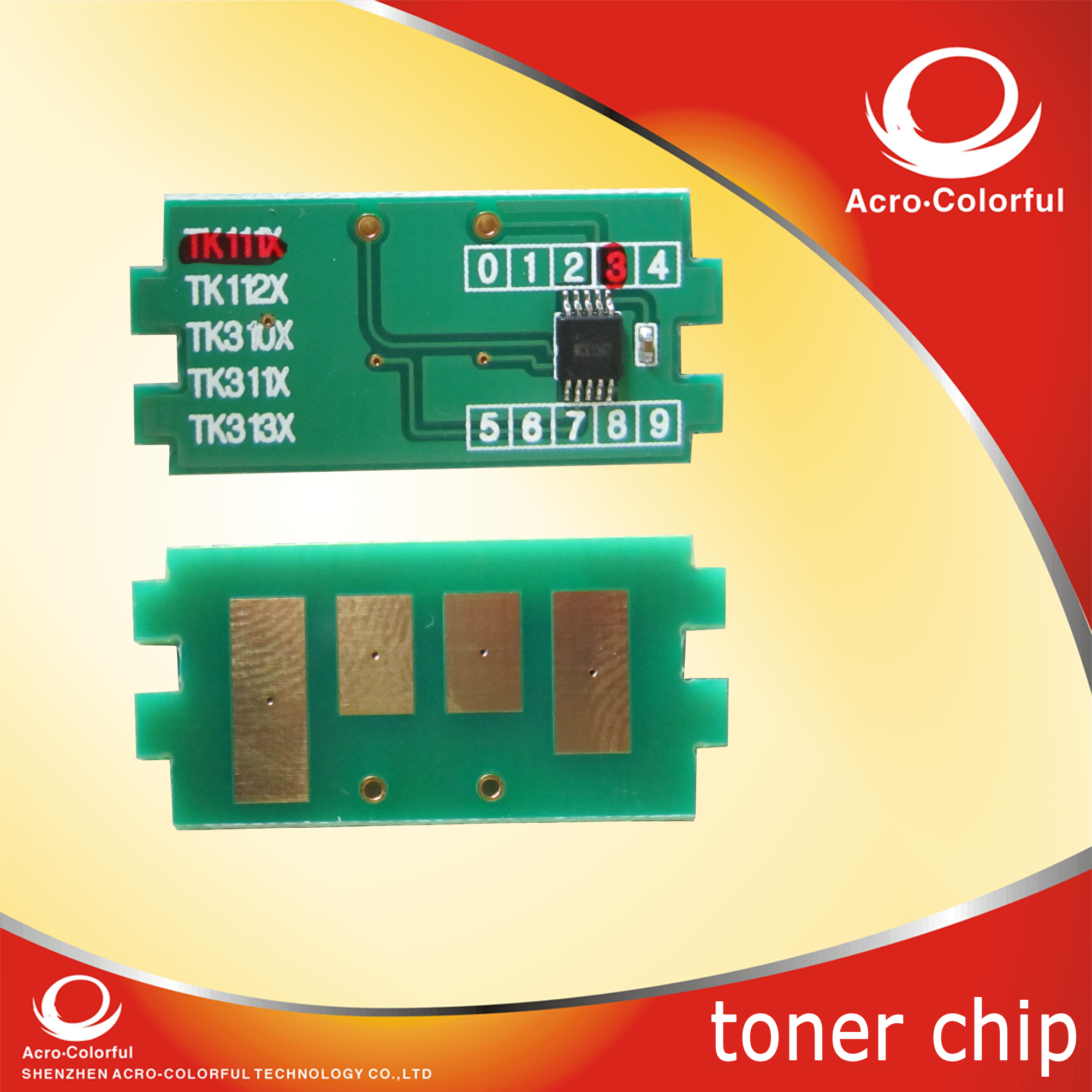 toner reset chip for kyocera TK-1114 TK-1113 TK-1112 TK-1110 refilled toner cartridge for laser printer FS-1040 1120MFP 1020MFP