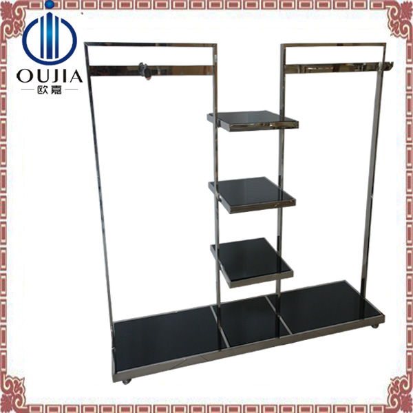 luxury stainless steel store fixture display for clothes