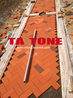 Red Clay brick paver for road