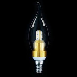 3Вт E14 свеча светодиодные лампы загнутым кончиком золотой прозрачной крышкой