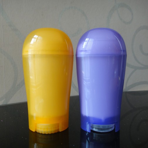 Twist up deodorant stick tube, oval deodorant stick container