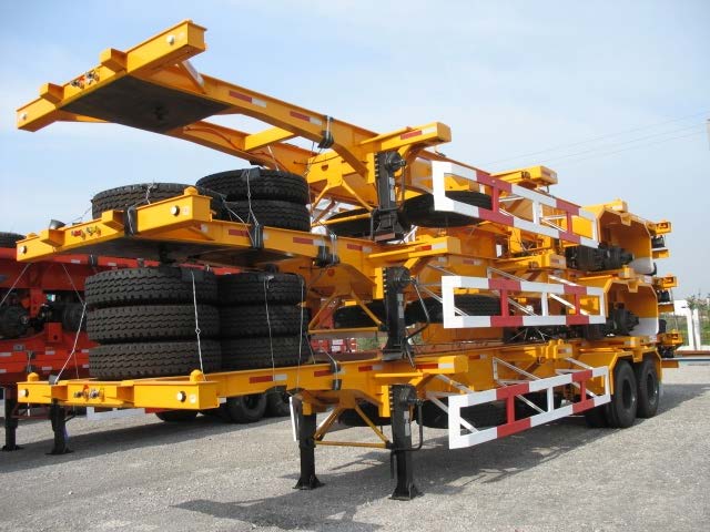 Reasonable price skeleton type/flatbed type container semitrailer for sale