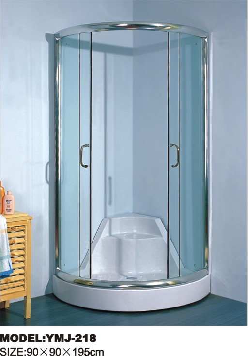 YMJ-218 tempered glass shower enclosure with seat