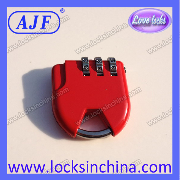 AJF Resettable Red Color Combination Case Lock