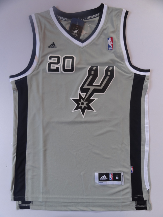 NBA San Antonio Spurs 20 Manu Ginobili Authentic Alternate Grey Jersey