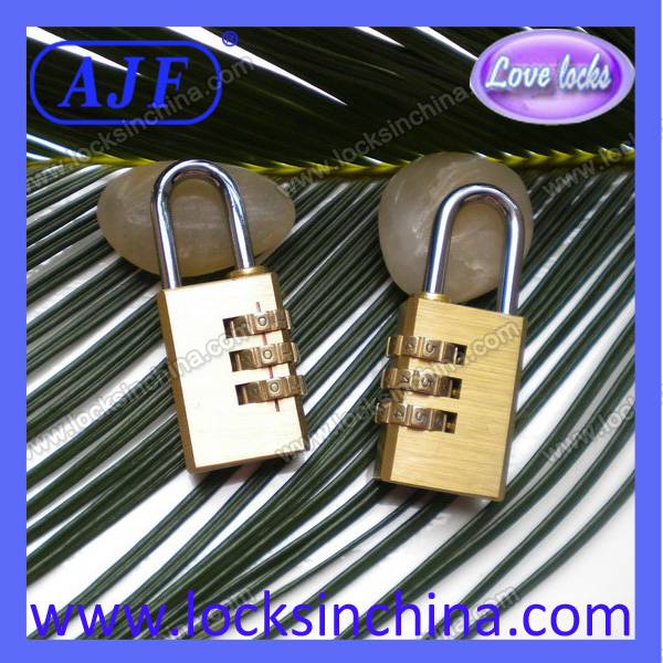 AJF 30mm good quality and high security 3 numbers brass password locks