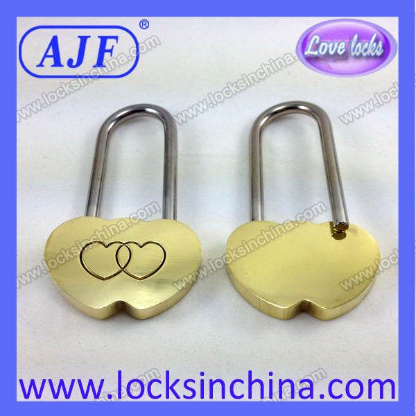 AJF 50MM Double Heart Love Padlock for Valentine\'s Day gift