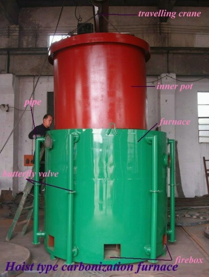 Airflow hoisting type carbonization furnace|Charcoal Carbonized Stove|Charcoal carbonized Equipment|Charcoal briquette machine