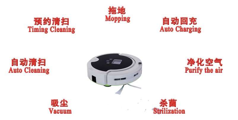 Multifunction Robot Vacuum Cleaner (Auto Clean,Sterilize),LCD Screen,Auto Recharge,Top Rated Vacuum Cleaner by home application,household cleaning long working time,smart cleaner robot.