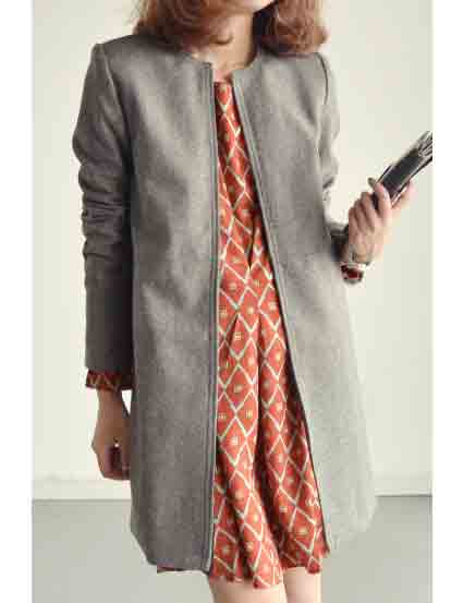 Новые моды скрытые кнопки длинные шерстяные пальто костюм для женщин