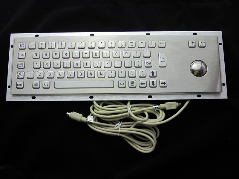 Industrial/Kiosk Metal PC Keyboard With  Trackball 