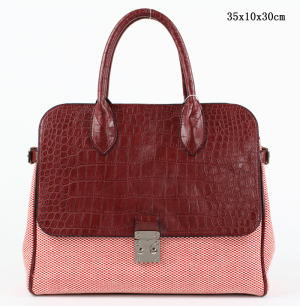 Latest Design Fashionable Crocodile Pattern PU Handbag
