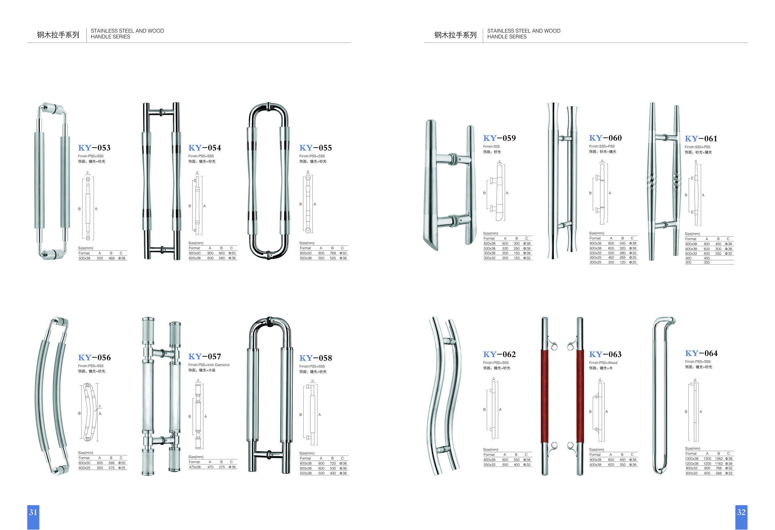  стеклянные ручки двери/Unique design SUS Glass door handles/knobs