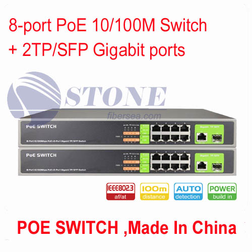 8-портовый коммутатор PoE + 2 порта Gigabit/SFP порта